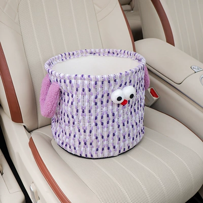 Car storage bag/box Passenger Seat, Snack Storage, Decorative - purple-big-eye-storage-bucket