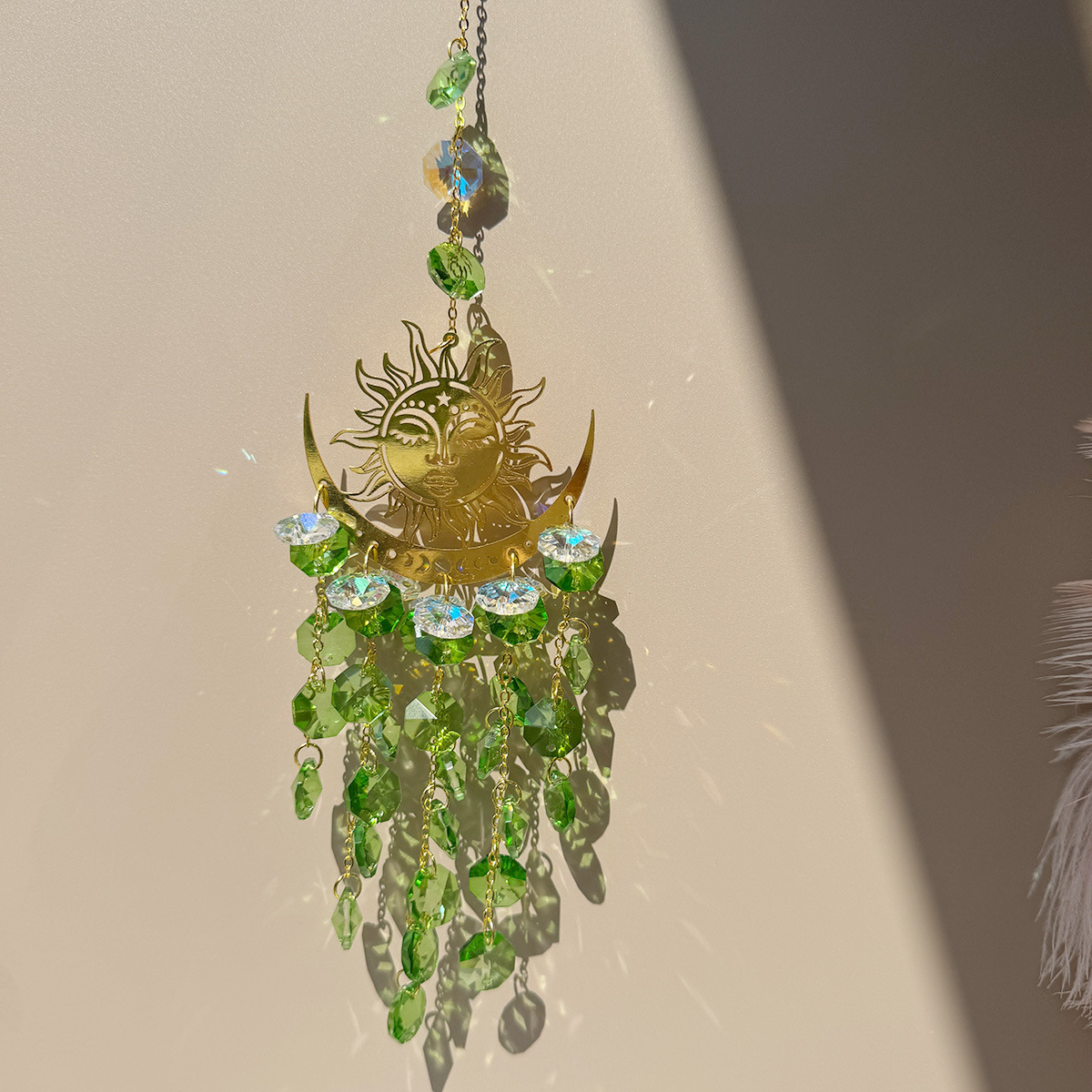 90g Weight Suncatcher, Wind Chime Home Textiles & Decor Type 1 Piece Quantity Housewarming, Graduation, Birthday Occasion Crystal Material Sun Pattern Simple Style Style Simple Style Sun Crystal Suncatcher Wind Chime Wall Art 13