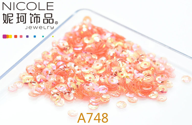 Austria importó lentejuelas 4mm cóncavo bordado francés Glitter Ropa Accesorios 10g Pack