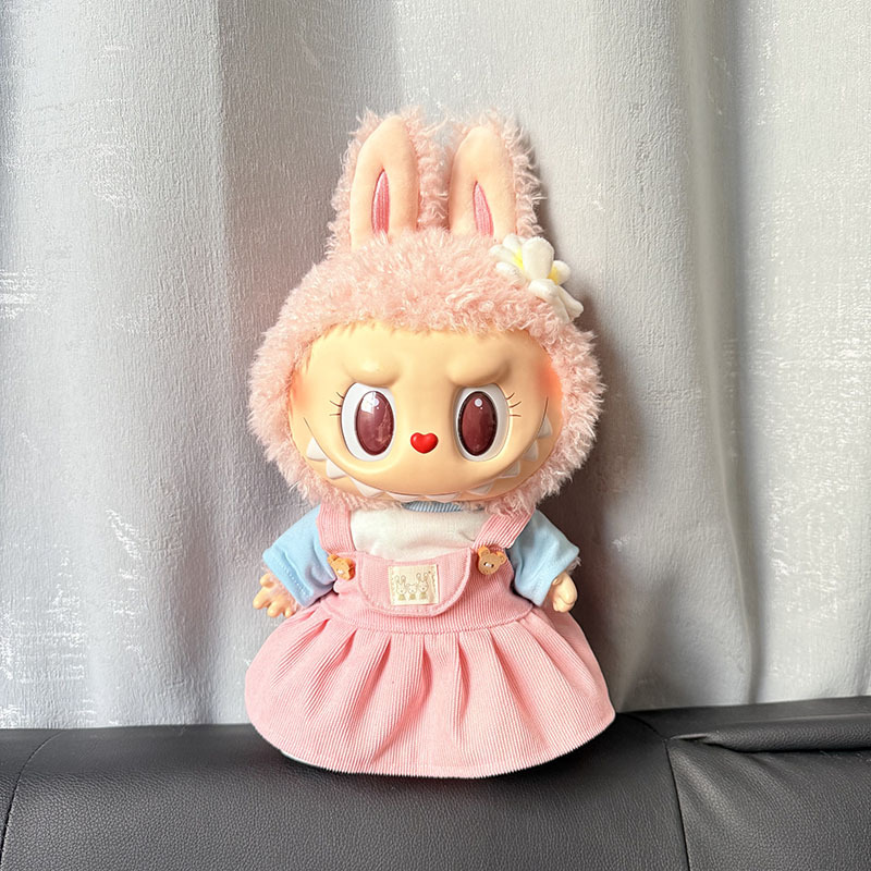 Ropa de muñeca de peluche de vinilo Labubu de 38cm para ropa de muñeca La Bu Time to Chill