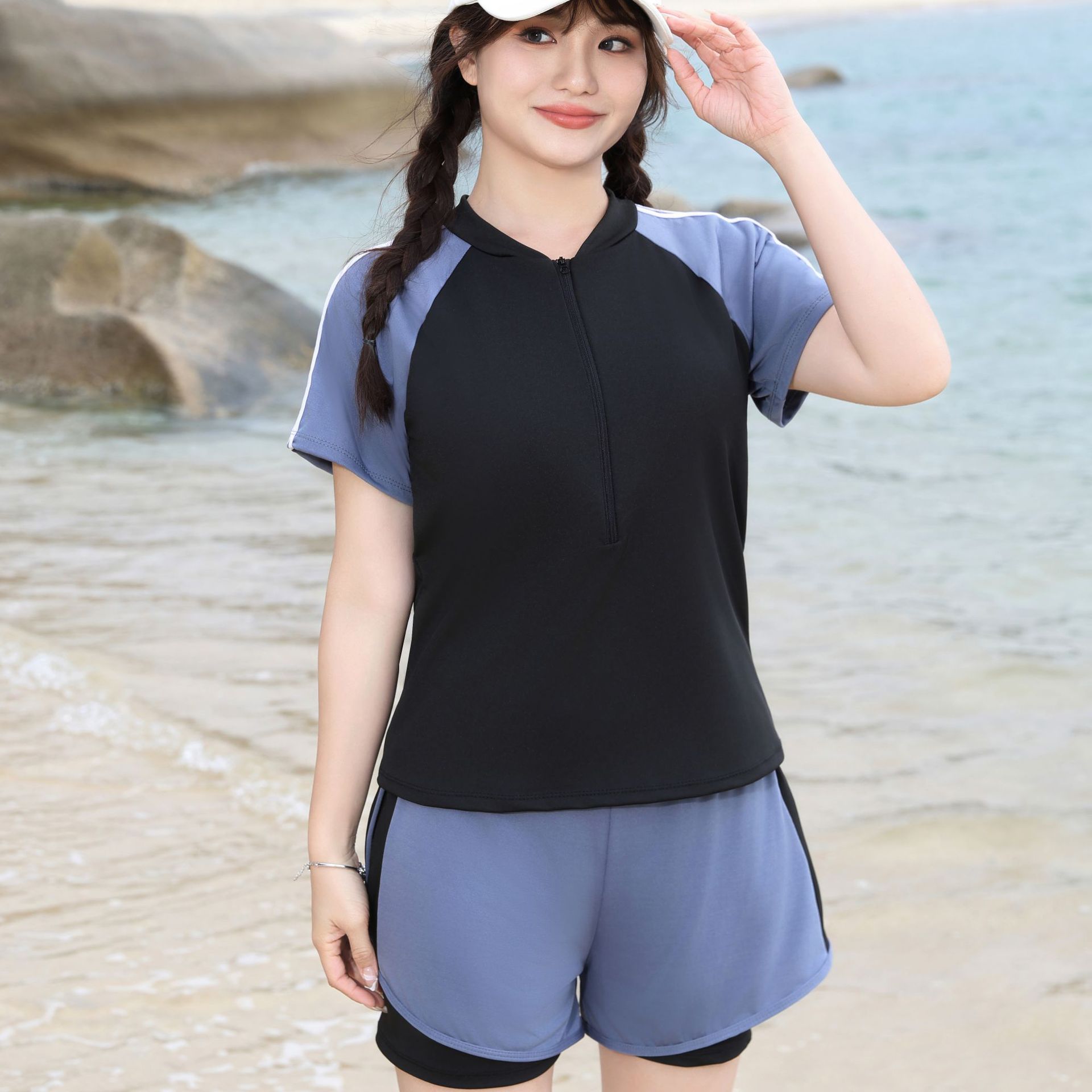 New Sports Swimsuit Women's Plus Fat Conservative Slim Belly Covering plus size Chubby Sister Plus Hot Spring Split Swimsuit for Summer