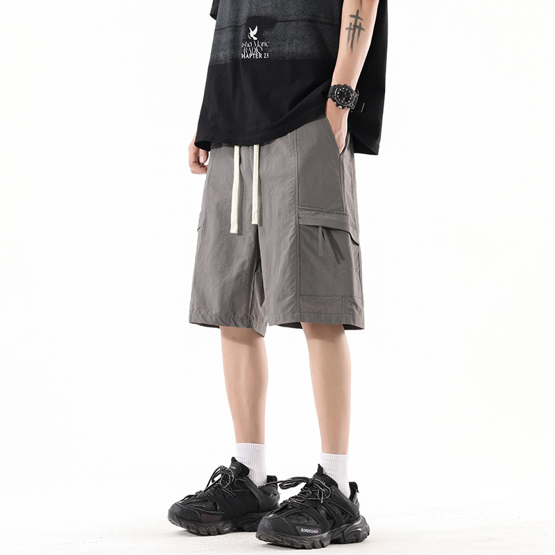 Men's Summer New Tooling Shorts, Ice Silk Cool Casual Straight-drying Pants_voghion.com