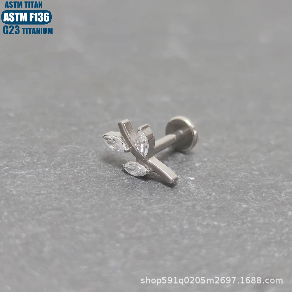 Labret piercing jewelry detail image