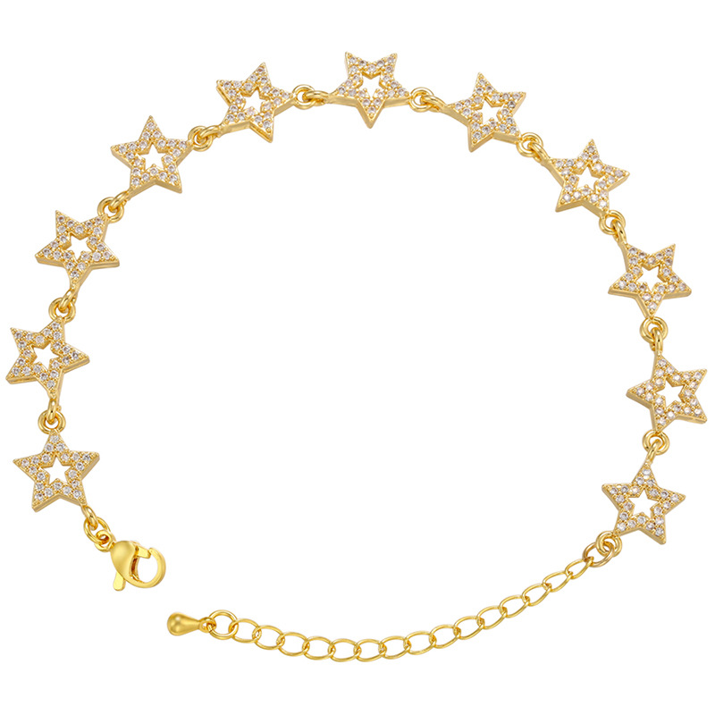 micro-inlaid zircon five-pointed star full diamond star bracelet