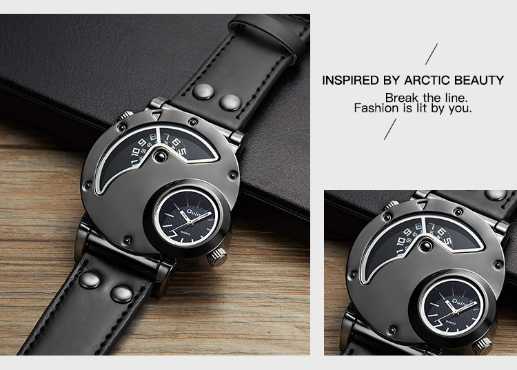 110g Weight Coated Glass Mirror Material Genuine Leather Strap Material Watch Classification Pointer Display Type Buckle Buckle Style Round Dial Shape Holiday, Street Occasion Electronic Movement Solid Color Pattern All Seasons Season Men's Gender Retro, Streetwear Style Retro Streetwear Solid Color Buckle Electronic Watch 4