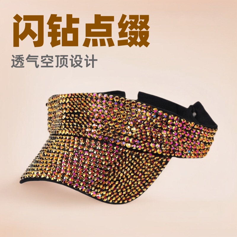 Fashion empty top summer hat diamond hat rhinestone Tide brand all-match no top hat point diamond hat Fashion empty top summer hat diamond hat rhinestone Tide brand all-match no top hat point diamond hat