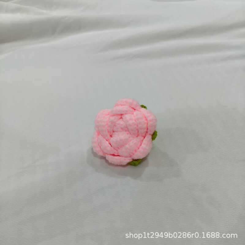 手工钩针编织毛线玫瑰花头半成品仿真花家居装饰diy辅料配件批发|undefined