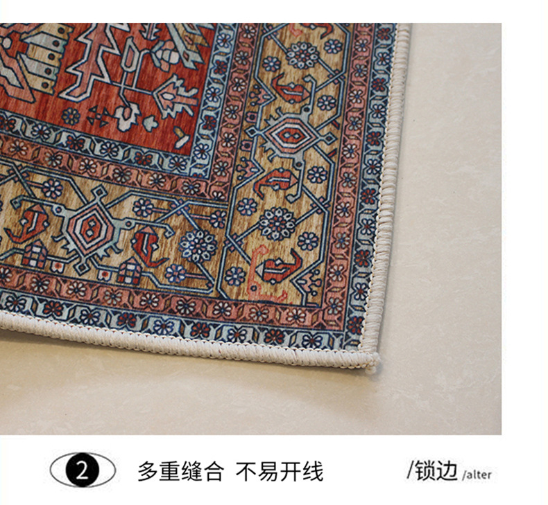 波斯客厅地毯,复古民族风地毯,欧美地毯,波西米亚卧室床边毯,条纹地毯