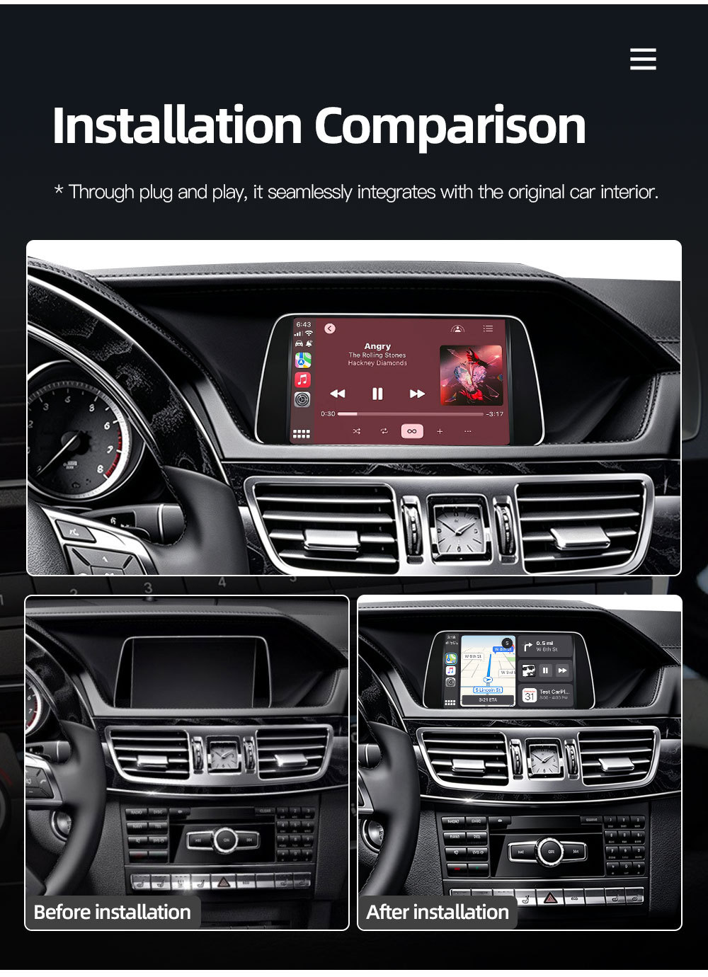 Linux System 7inch Is Suitable for Mercedes-Benz E-Class W212 Central Control Large-Screen Car Navigation Carplay Player