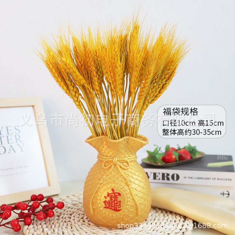 Oro trigo oído flor seca fortuna fruta bolsa de dinero salón decoración ramo apertura inauguración Nuevo Hogar regalo Año Nuevo