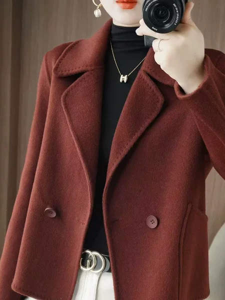 Short double-faced wool suit, fashionable wool blend, warm for autumn and winter, new 2026 collection, double-faced wool coat, outerwear