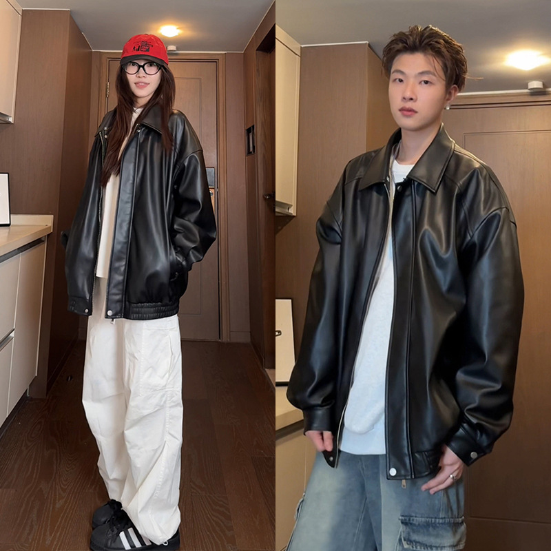 Autumn New Leather Jacket Price Control 88 Teenagers Shuai Windproof Casual Loose Jacket Coat