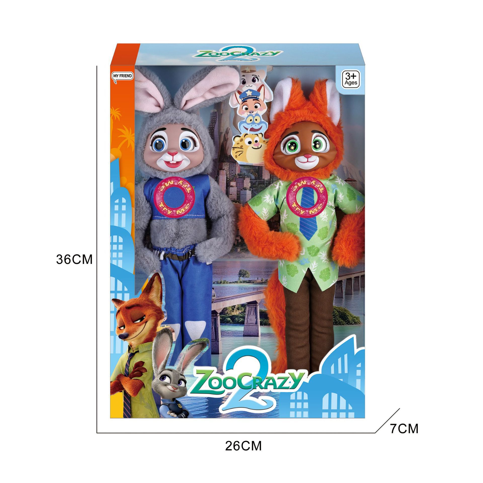 Transfronterizo Mad Animal City 2 muñecas Judinique con luces musicales ojos 3D hechos a mano muñecas perimetrales juguetes