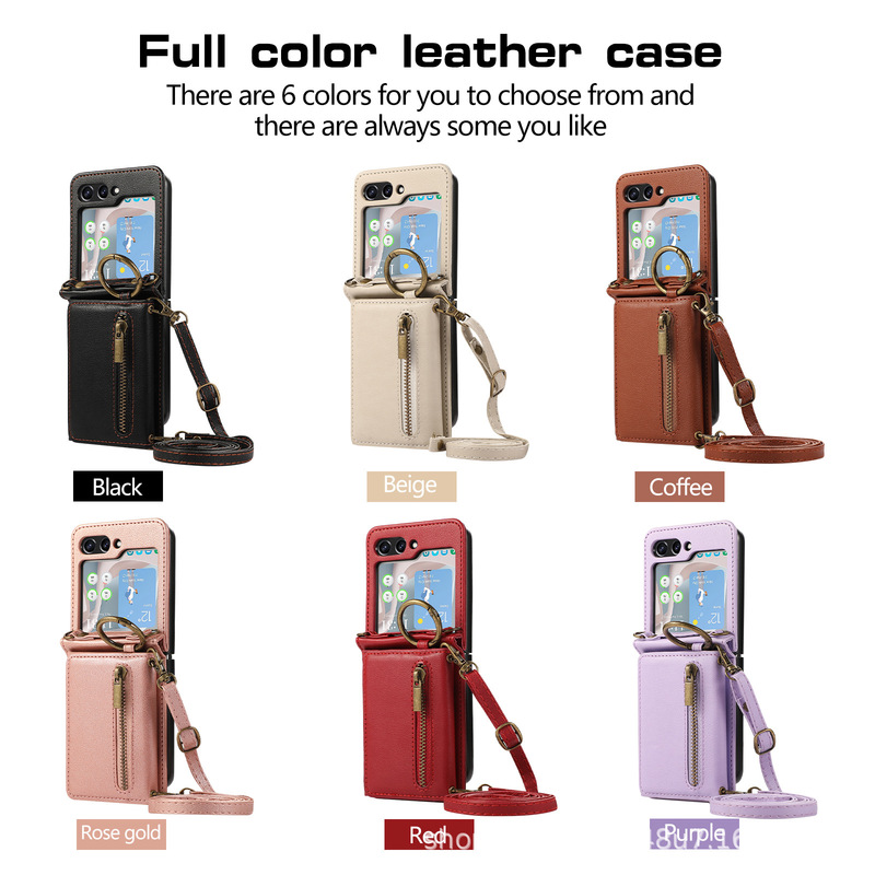 New for Samsung folding screen mobile phone Z FLIP6 buckle anti-lost card case mobile phone protective cover factory wholesale