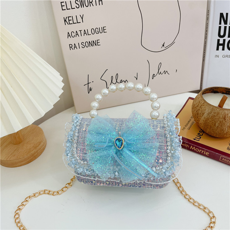 Nuevo bolso infantil de moda de verano, bolso de cinturón, bolso de princesa de perlas, bolso de cambio de viento fragante