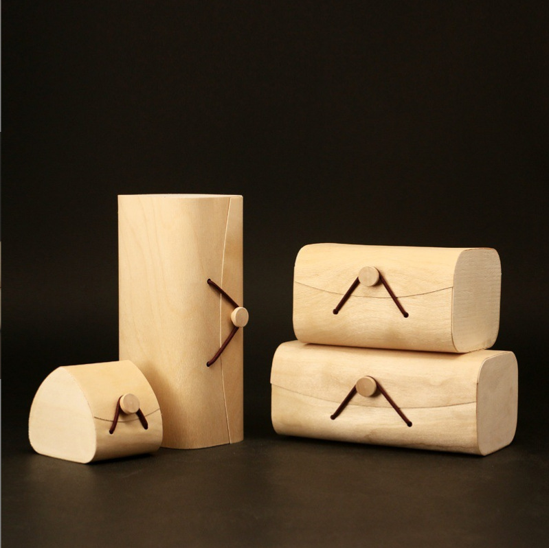 软树皮盒子桦木茶叶树皮盒软木皮罐礼品木质茶叶包装礼品盒文具盒