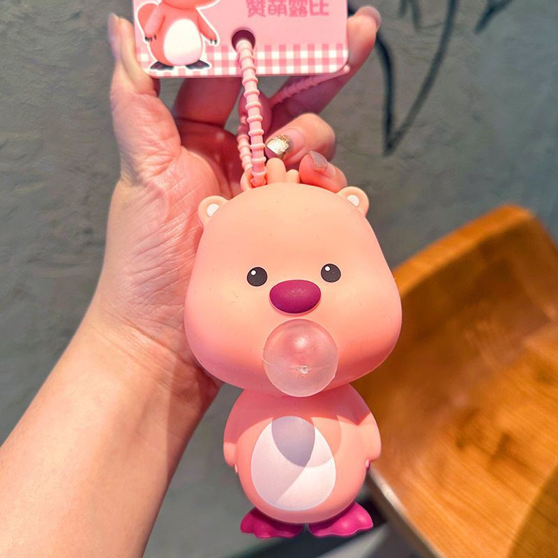 カピバラバブルピンチ減圧おもちゃかわいいルビーバブルペンダントキーホルダープッシュギフト|undefined