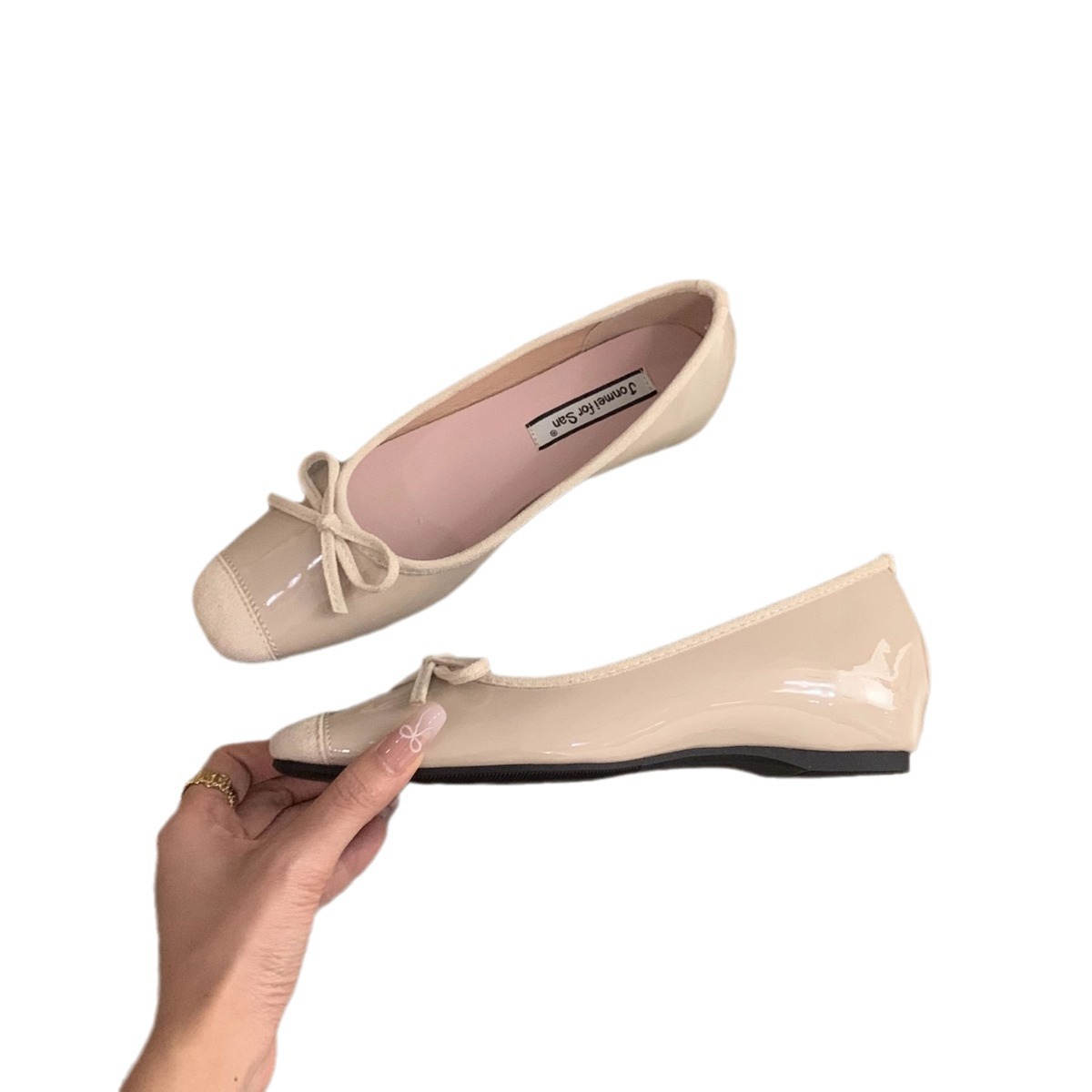 Aumento de altura interior de estilo francés pequeño rojo zapatos de mujer primavera y otoño 2025 primavera bow ballet suave zapatos de noche