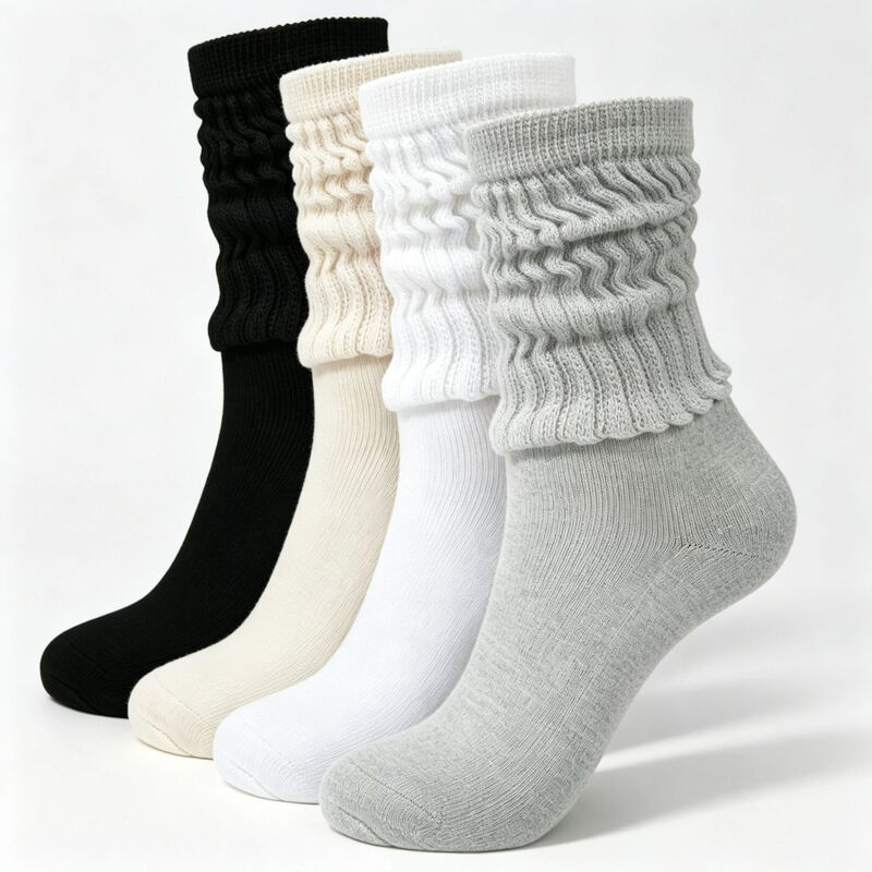 Wholesale of cross-border casual, loose-fitting women's socks, including high socks, thick socks, European and American style long socks, and bubble socks in macaron colors, for export Wholesale of cross-border casual, loose-fitting women's socks, including high socks, thick socks, European and American style long socks, and bubble socks in macaron colors, for export