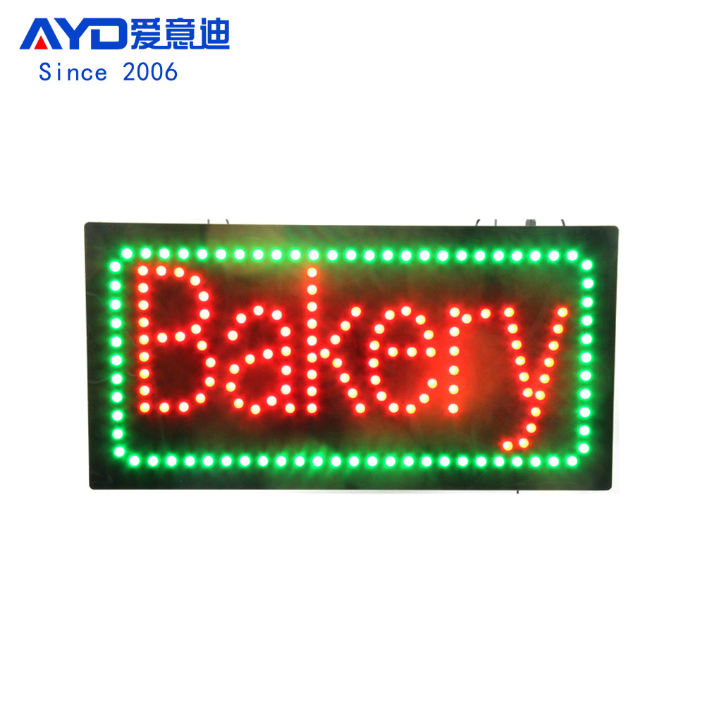 跨境货源店铺LED广告牌 面包店灯箱定制 LED Bakery Sign 48x24cm