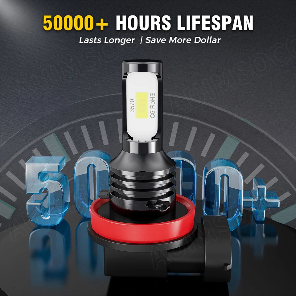 Lámpara de niebla delantera LED H11 9145 9005 80W CSP lámpara de niebla ultra brillante de alta potencia