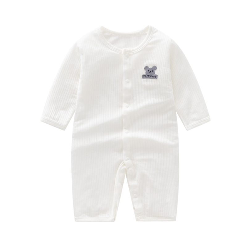 En stock al por mayor bebé mono hombres y mujeres bebé modal pijamas Delgado split manga larga mameluco desgaste del verano