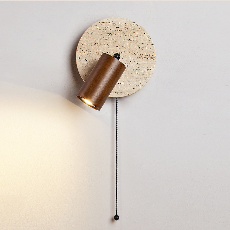 New yellow stone bedroom wall lamp antique study wall with switch rotatable master bedroom room bedside reading