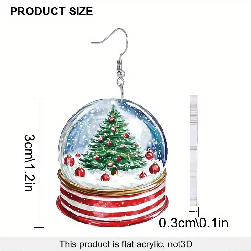 クロスボーダー热い贩売クリスマスツリースノーフレーククリスタルボールアクリルイヤリング漫画クリエイティブデザインお友达にプレゼントイヤリング|undefined