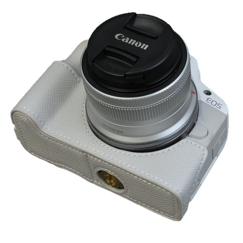 Подходит для сумки-держателя камеры Canon EOS R50 R100, защитный кожаный чехол, полукорпус для R50, чехол для R100
