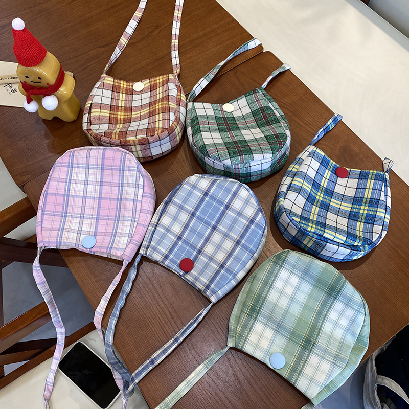 ポーチ｜チェック柄・レトロ・ポータブル・ショルダーバッグ・ファッション・レディース|undefined