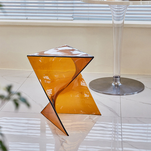 Acrylic sofa side table living room transparent geometric tea table small apartment minimalist nightstand designer lightning corner table