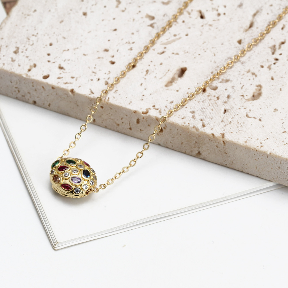 Fashion Geometric Alloy Copper Inlay Zircon Pendant Necklace 1 Piece