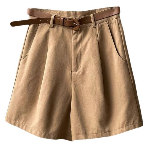 Women's Summer 5-inch Short Pants Business Suit 2025 New Casual High-waisted Slimming Loose A-line Wide-leg Pants