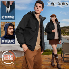 Customized Outdoor Windproof & Warm 3-in-1 Softshell Jacket: Fleece-Lined, Thickened, and Detachable—Plus Workwear with Logo Printing