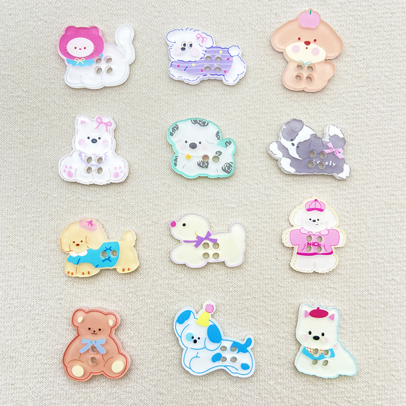 Cute Printed Puppy Button Jewelry Accessories DIY Sweater Buttons Handmade Clothing Shoes Hats Socks Mobile Phone Case Patches