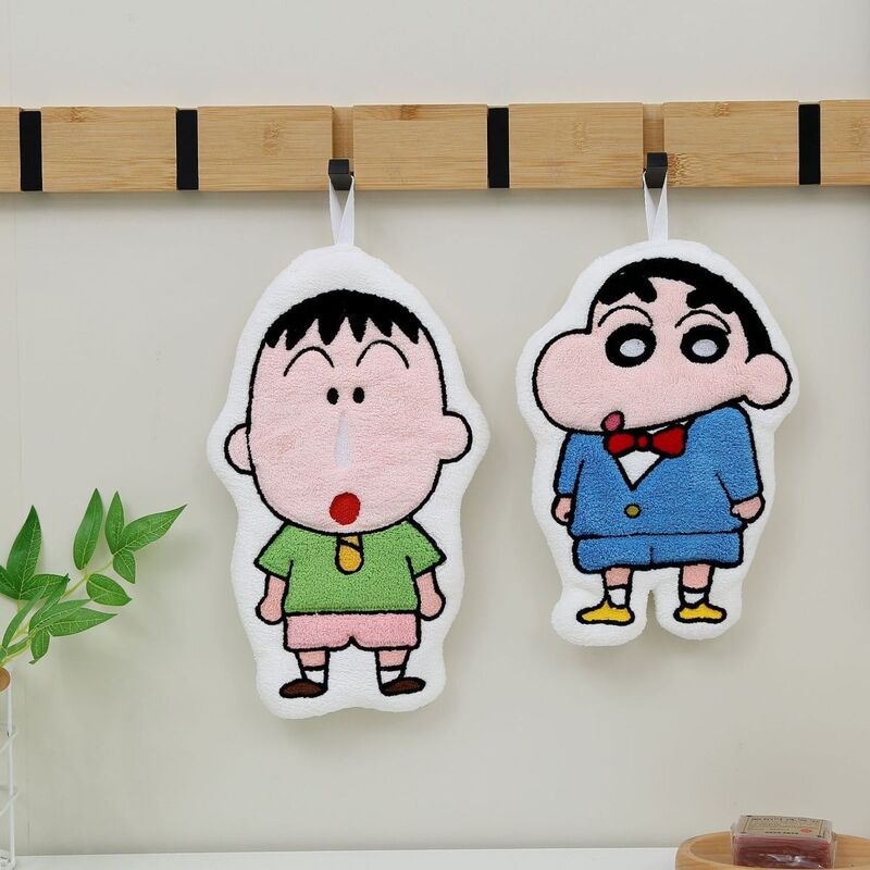 Suit-style handkerchief for kindergarten, cute, absorbent, coral fleece, thickened, for wiping hands, hanging type, household cleaning cloth