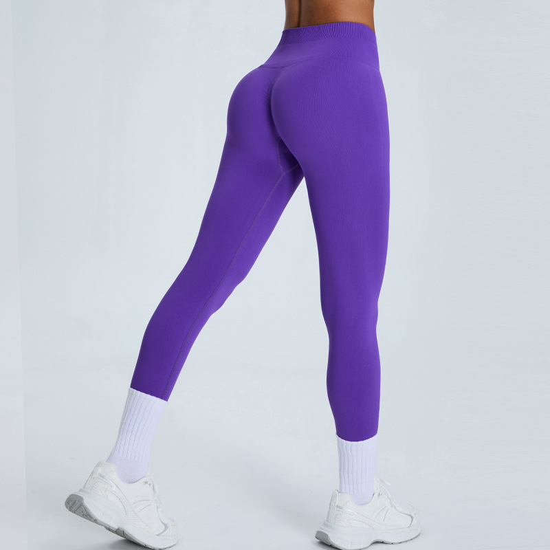 Pantalones de entrenamiento para correr al aire libre Pantalones de calzado de mujer sin costura Pantalones de calzado transpirables de cintura alta