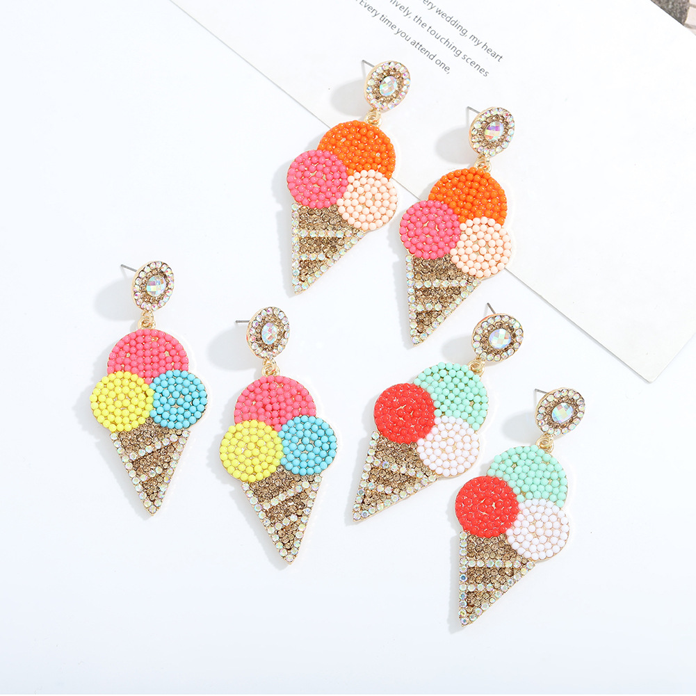 Fashion Diamond Beads Earrings Wholesale display picture 9