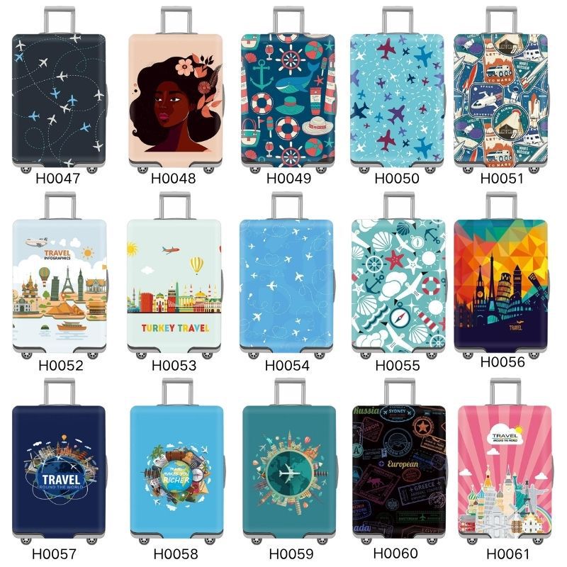 Printed luggage protective cover, elastic dustproof luggage cover, printed luggage cover, luggage bag cover, trolley luggage cover