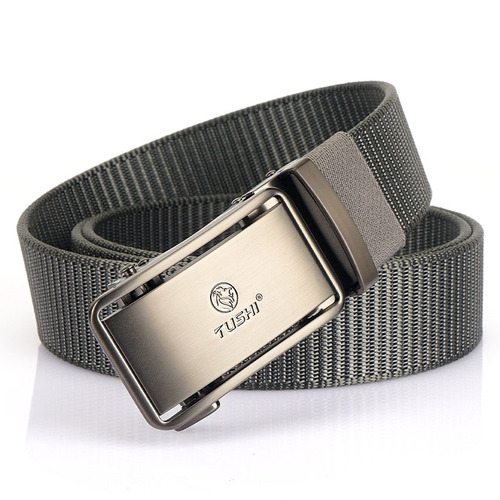 New belt men's toothless automatic buckle men's belt nylon canvas young people versatile casual pants belt men's trend