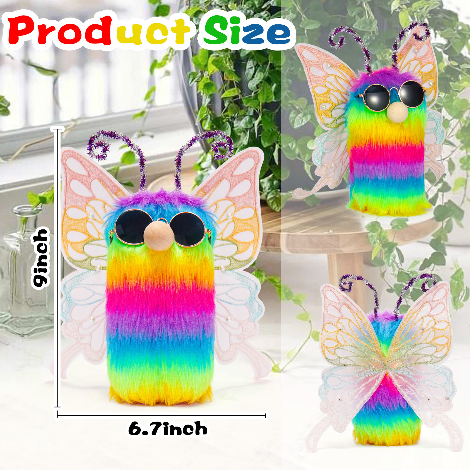 Muñecas de mariposa de arco iris transfronterizo muñecas de mariposa adornos de vacaciones de cuatro estaciones ventanas