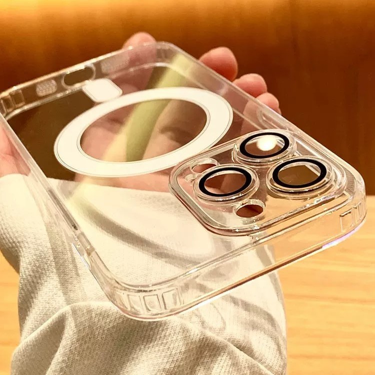 Aplicable para iPhone17proMax caja de teléfono magnético transparente acrílico 2 - en - 1 película de lente a prueba de caídas Apple 11