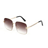 Fashionable quality square golden sunglasses, metal glasses, city style, wholesale