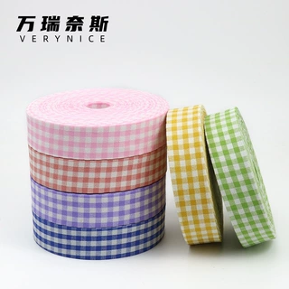 新款韩式ins风森系格子压布条手工diy蝴蝶结发饰发夹领结材料配件