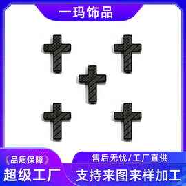 跨境热卖不锈钢电镀黑色抛光腐蚀十字架国旗手工编织串珠打孔配件
