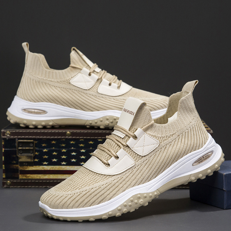 Nuevos zapatos deportivos para hombres de moda volando tejido bajo-top zapatilla Comercio exterior zapatilla de deporte al aire libre con cordones zapatos casuales de los hombres