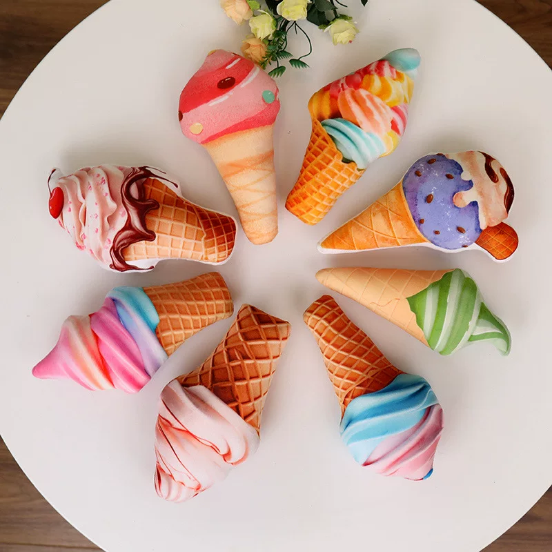 Realistic pillow for ice cream, plush sand, children's sofa