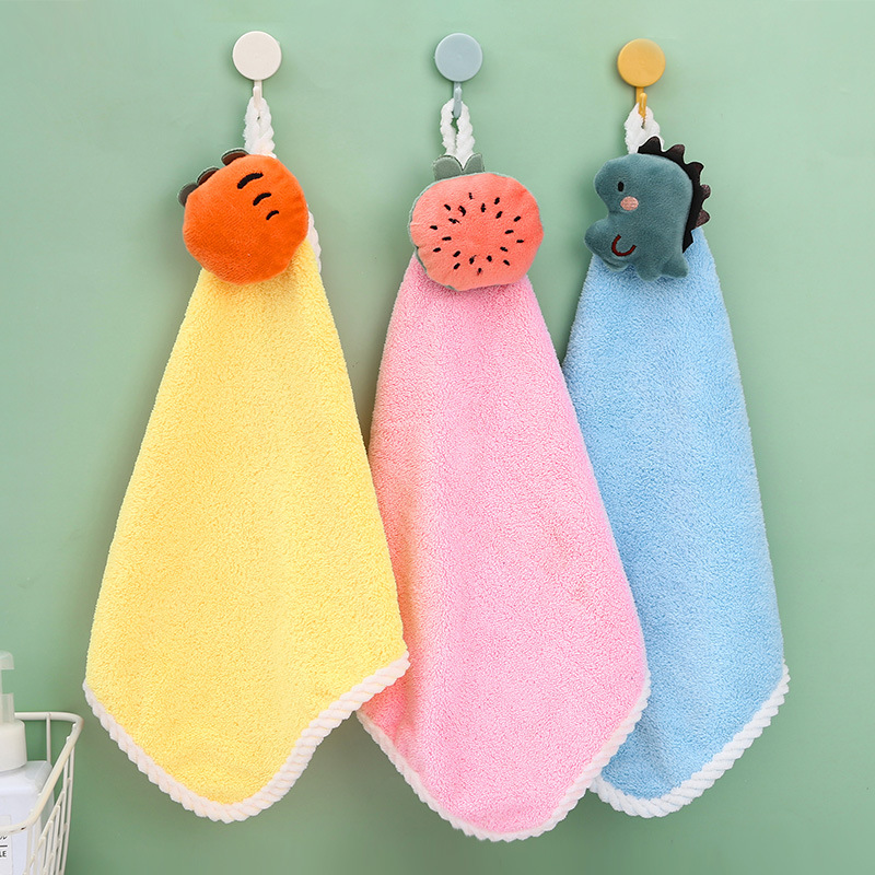 厨房擦手毛巾纯棉吸水擦手巾挂式速干方巾加厚卫生间搽手帕擦手布