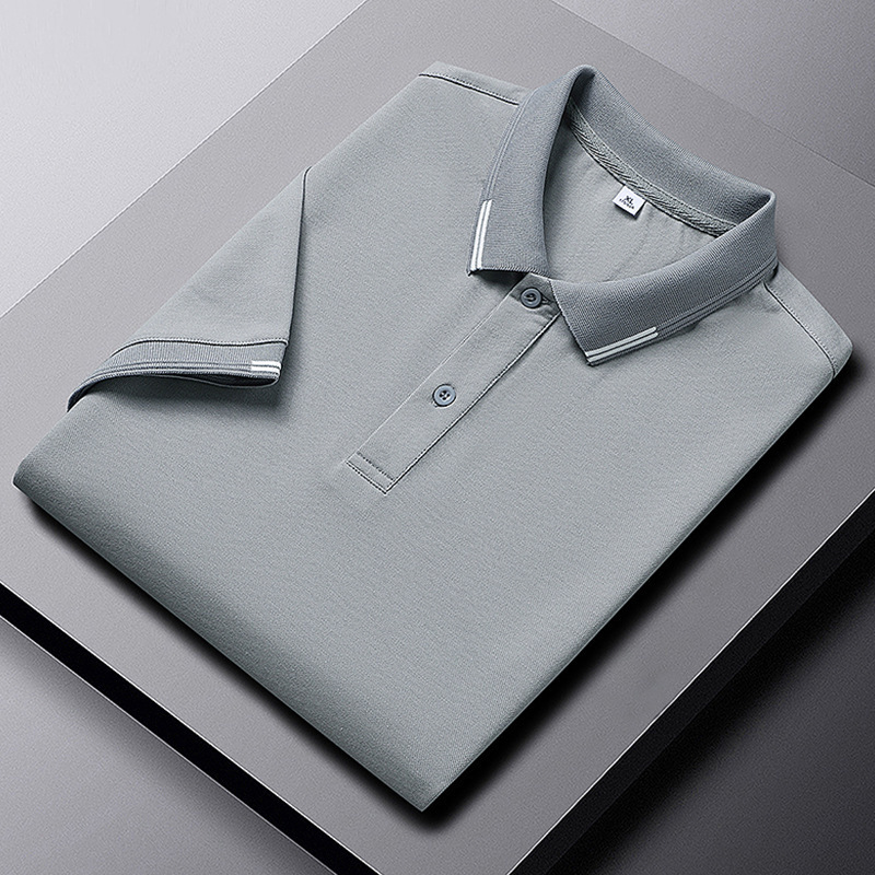 2023 deportes ocio nuevo Jacquard Zhu Di Polo camiseta de hombre de manga corta verano con solapa transpirable con medio cuello de manga