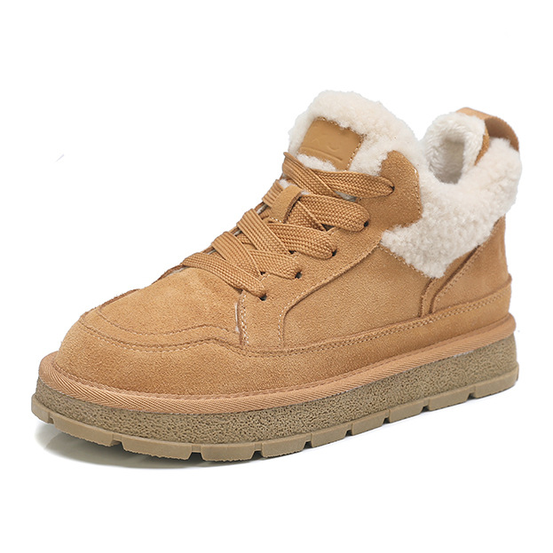 Snow boots women's new winter thick velvet and thick fashion warm short boots thick sole increase cotton shoes_voghion.com
